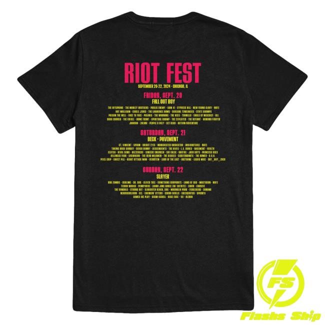 Official Riot Fest Merch Evil Hand Lineup Shirt