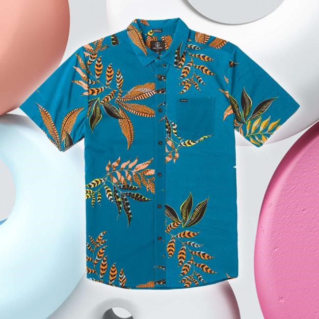 Paradiso Floral Ocean Teal Hawaiian Shirt