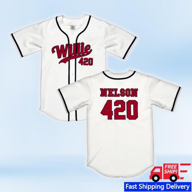Official Willie Nelson 420 Baseball Jersey Tee Shirt