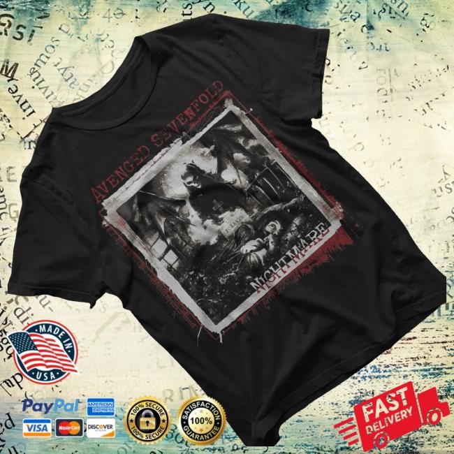 Official A7x World Merch Shop Store Nightmare Tracklist Tee Shirt Official A7x World Nightmare Tracklist T Shirts