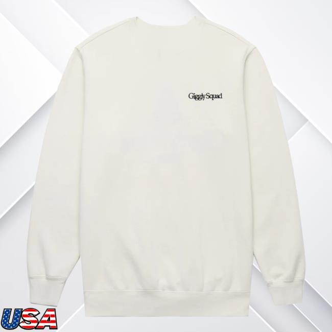 Official Giggly Squad Merch Serif Crewneck Ecru Shirt