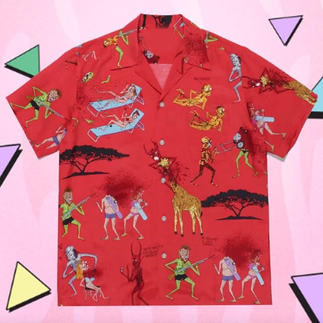 Hypebeast Merch Shop Neck Face And Wacko Maria Cover Hawaiian Shirts With Frightening Illustrations Classic Shirt
