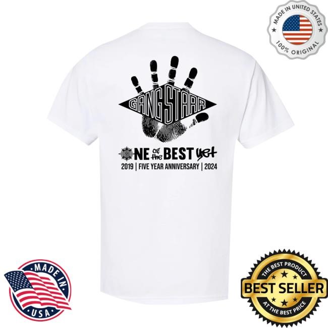 Gang Starr Store Ootby Fifth Anniversary #3 White Zip Up Hooded Sweatshirt