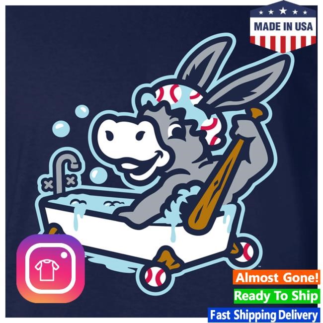 Binghamton Rumble Ponies Official Store Bathtub Donkeys Primary Tee Shirt
