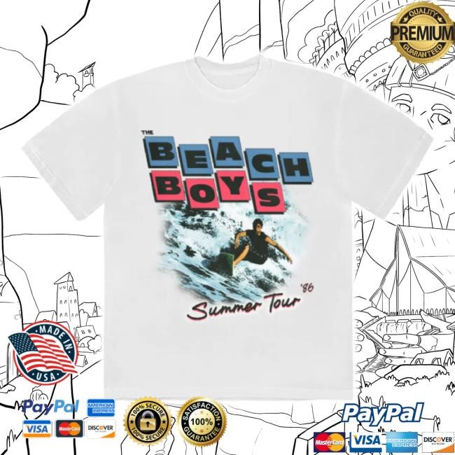 Original Summer Tour '86 White New Shirt The Beach Boys Shop Merch Store