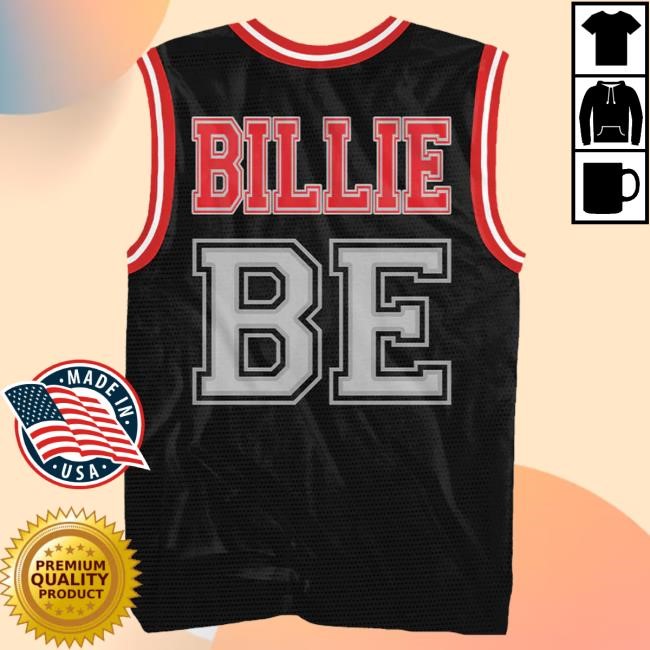 Billie Eilish Red And Black Jersey Crewneck Sweatshirt