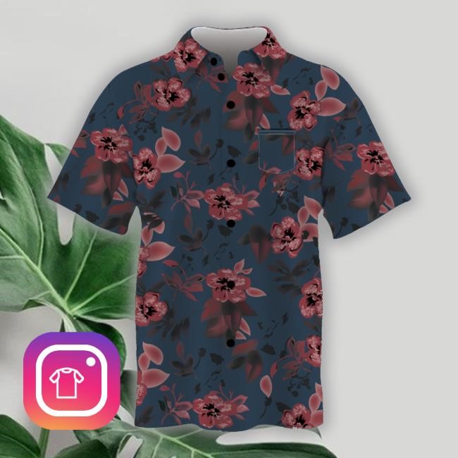 Onshoreapparel Maroon Floral Hawaiian Shirts