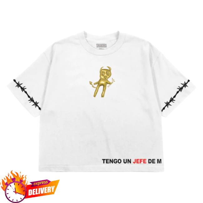 Trending Shakira Store Tengo Un Jefe De M Crop Sweaters- White Shakira Shop