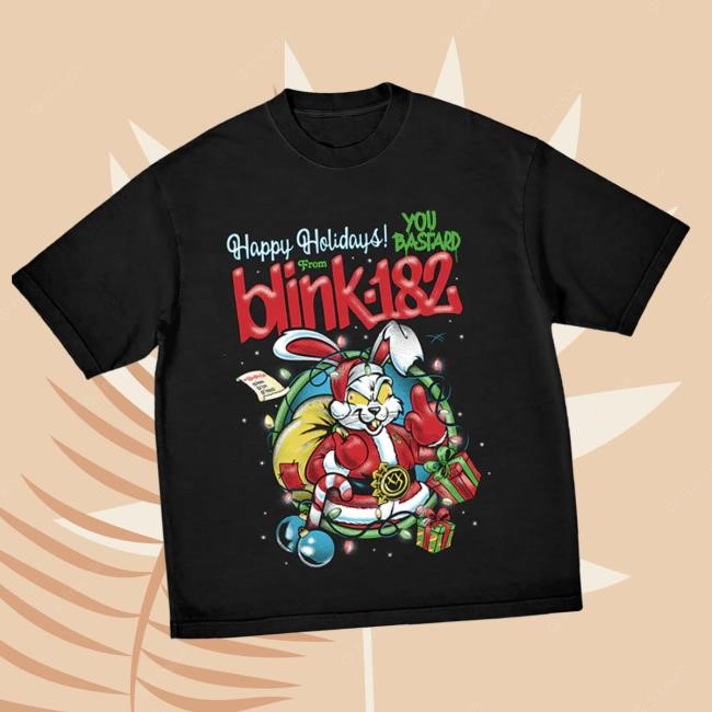 Trending Blink 182 Merch Store Happy Holidays Crewneck Sweatshirt