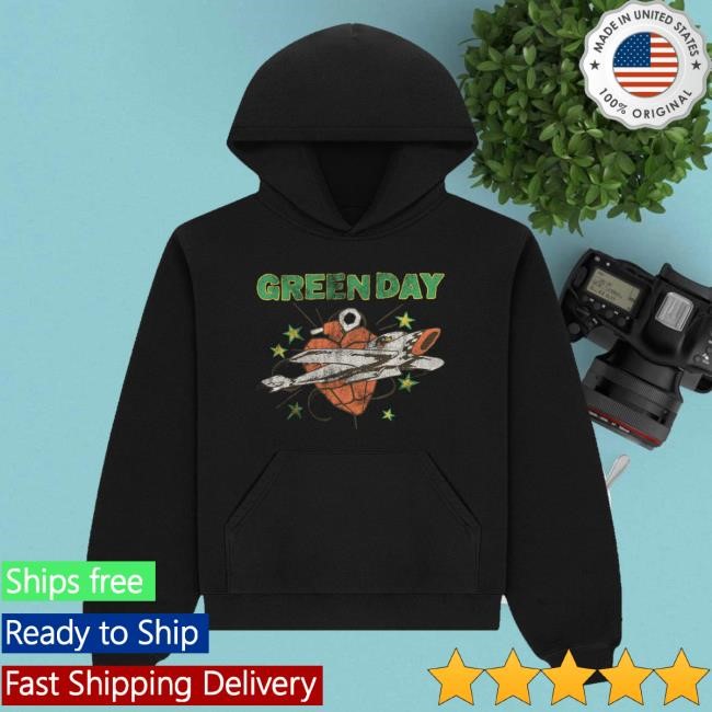 Green Day Official Store Merch Shop Airplane Heart Grenade Tour Short Sleeve Tee