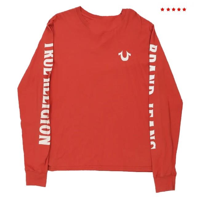 Thrifted Merch True Religion Spellout Long Sleeve Hooded Sweatshirt