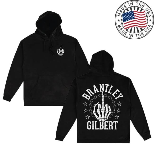 Official Brantley Gilbert Merch Skeleton Finger t-shirt, hoodie, tank top, sweater and long sleeve t-shirt