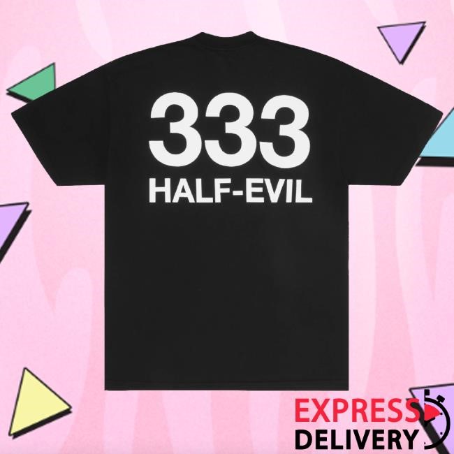 Trending Half Evil Merch Plain Black & White Logo Tee