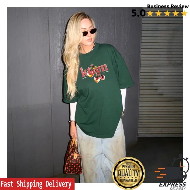 Ktlyn Merch Store Ktlyn Hunter Green Cherry Tee Shirt