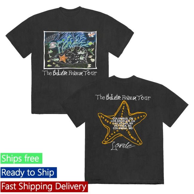 Official Lorde Merch Aquarium Washed Classic Shirt Us Festivals