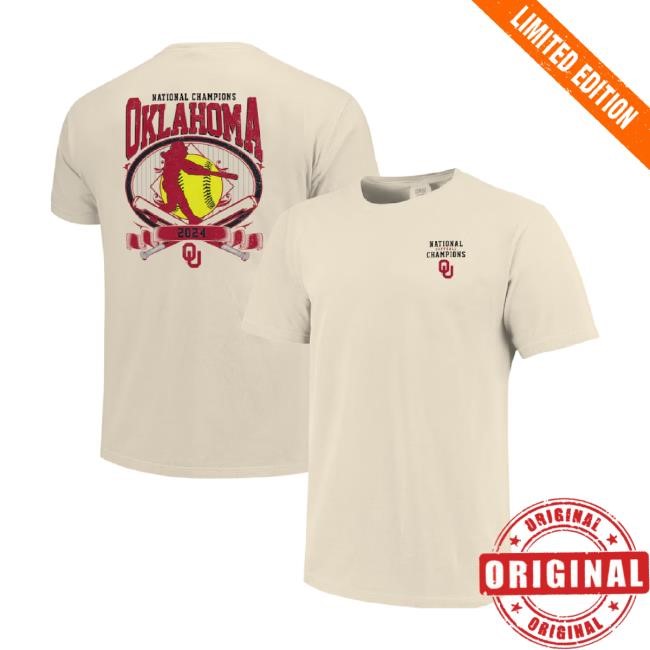 Original Oklahoma Sooners Comfort Colors Women's 2024 Ncaa Softball Women's College World Series Champions New Shirt- Cream