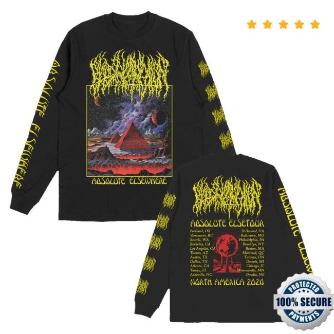 Official Blood Incantation Merch Store Absolute Elsetour Na 2024 Cover Long Sleeve (Black) Sweatshirt