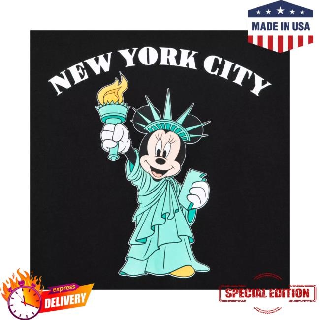 Minnie Mouse Statue Of Liberty Fashion New York City Long Sleeve Shirt