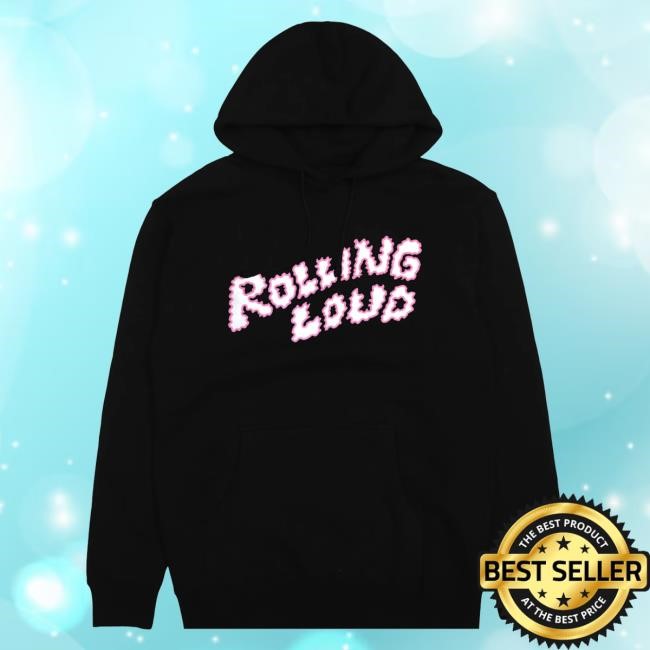 Official Shoprollingloud Merch Puffy Logo Hoodie Black Heavyweight Crewneck Sweatshirt