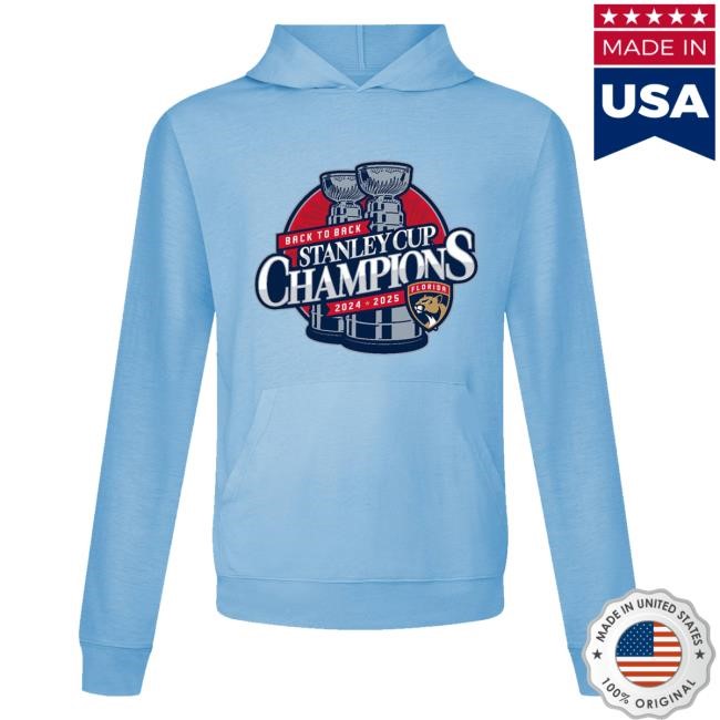 Florida Panthers 2024-2025 Back-To-Back Stanley Cup Champions Blue Relay T Shirt