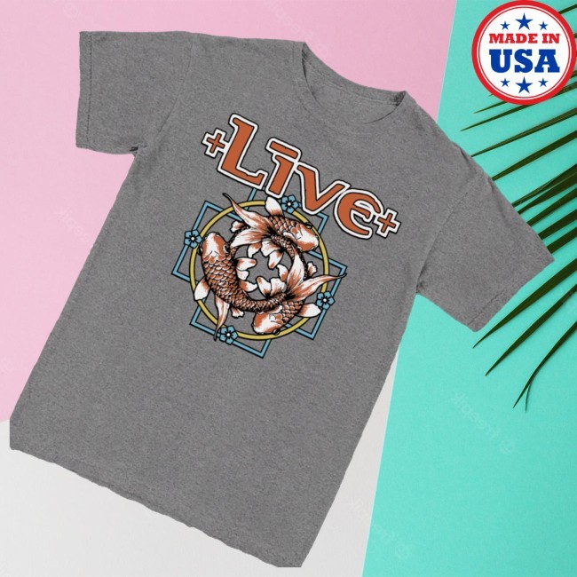 Live The Band Merch Store Grey Koi Fish Tour T-Shirt