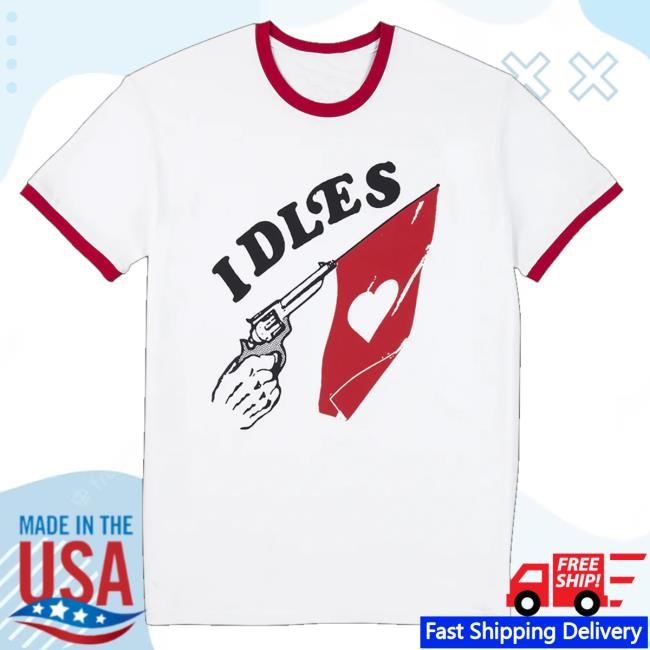 Trending Idles Band Merch Store Hearts Ringer Crewneck Sweatshirt