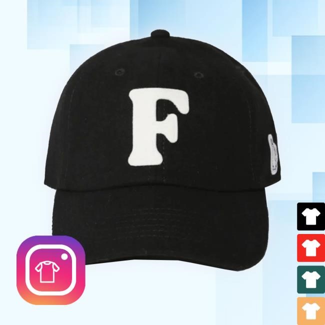F Embroidery Logo Cap Black hats