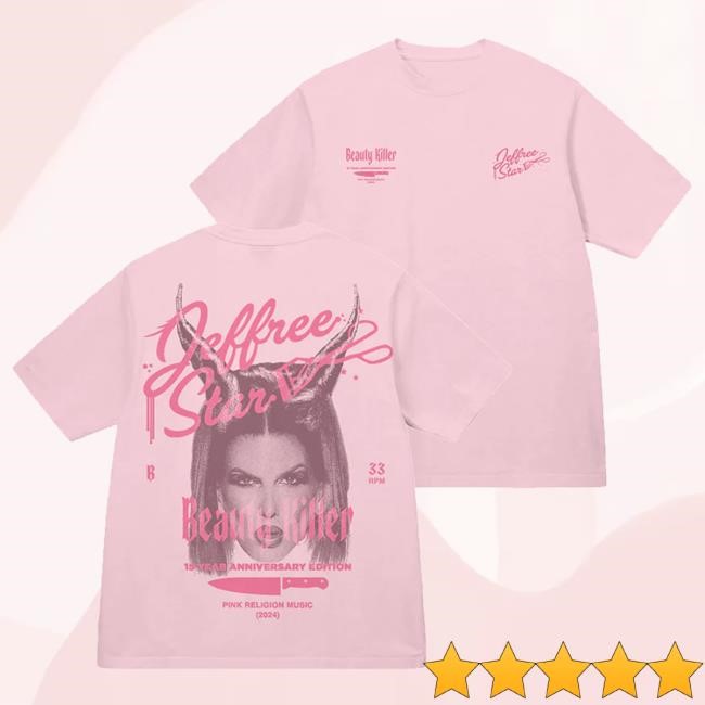 Official Jeffree Star Cosmetics Merch Pink Beauty Killer Anniversary Hoodie