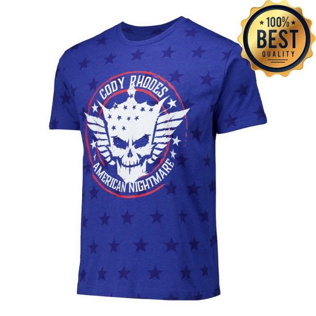 Heather Blue Cody Rhodes American Nightmare Stars And Stripes Tee Shirt