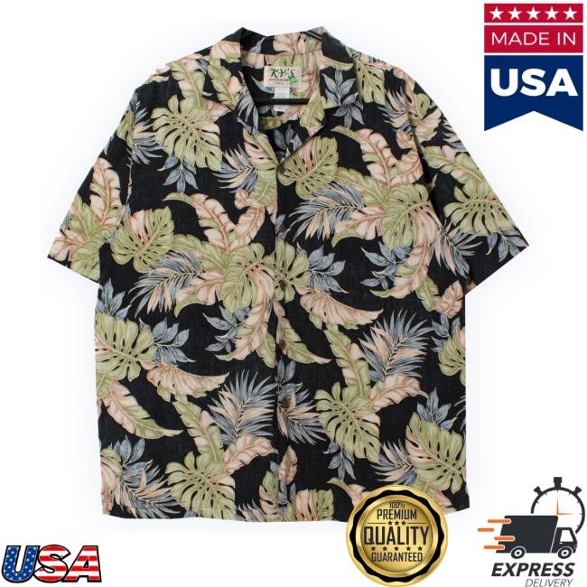Vintage Hawaiian Shirt With Monstera Leaf Print Crewneck Sweatshirt