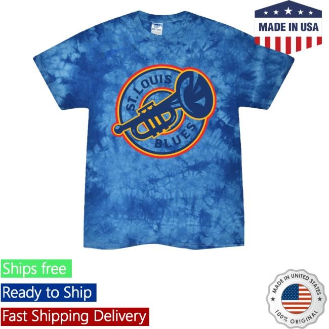 Stlauthentics Merch St. Louis Blues Series Six Retro Trumpet Tie-Dye Limited Shirt
