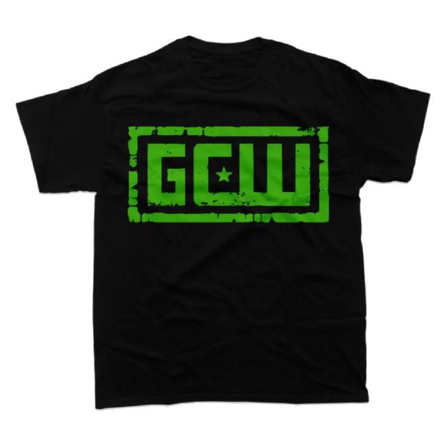 Original Logo Black/ Glitter Kelly Green T-Shirt Gcw Merch Store Shop