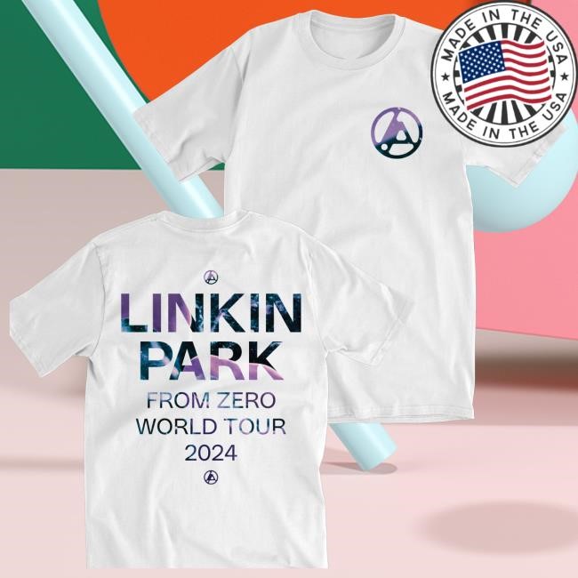 Original Linkin Park Merch Store From Zero World Tour Texture Fill White Tee