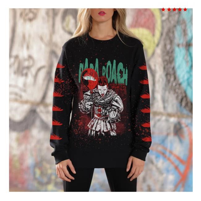 Official Papa Roach Merch Store Penny Worst Long Sleeve (Blood Splatter Dye) Hoodie