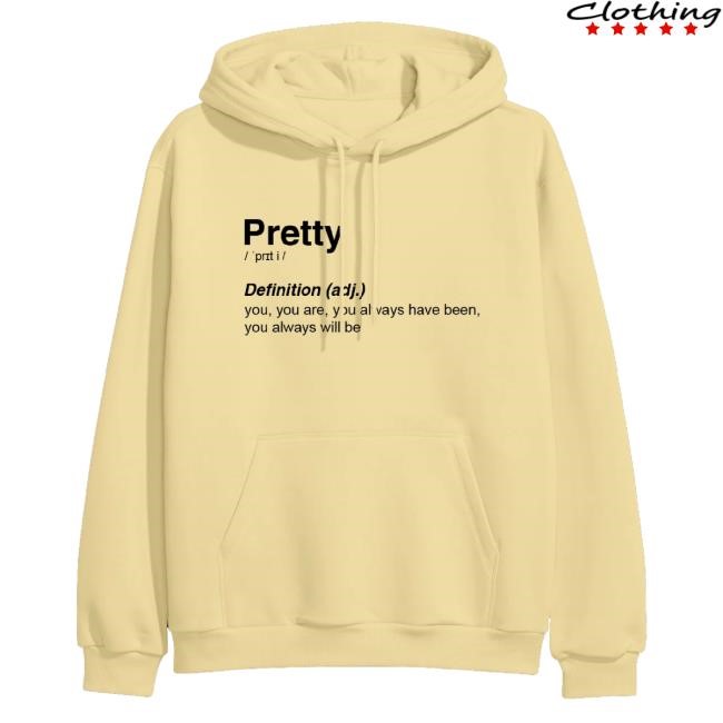 Official Jvke Merch Pretty Definition Light Yellow T-Shirt, Hoodie, Tank Top, Sweater And Long Sleeve T-Shirt