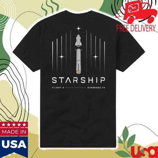 Original Unisex Starship Flight 3 Hoodie Sweatshirt Spacex Shop
