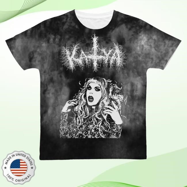 Katya Black Metal Faux Cloud Dye All Over Print Hoodie Sweatshirt