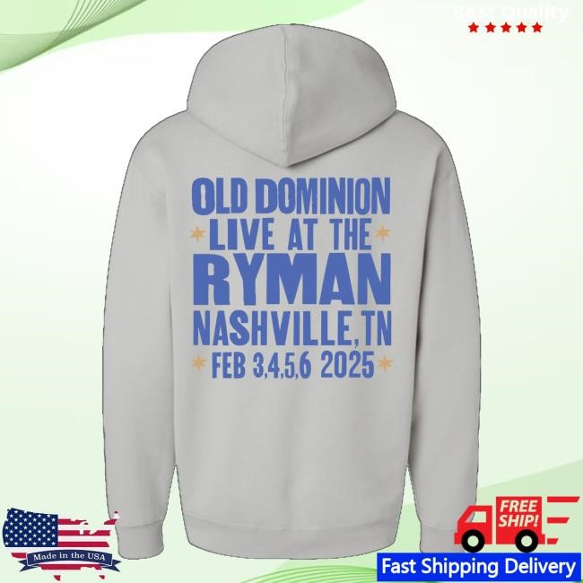 Old Dominion Merch Shop Store Official Ryman Residency Hoodie Sweatshirt