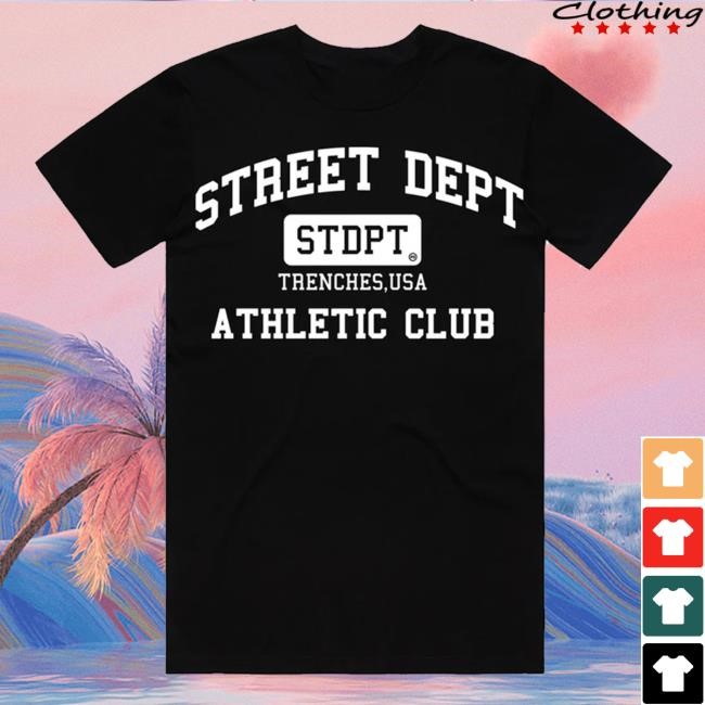Planet Of Grapes Street Dept Athletic Club Black Tee Shirt