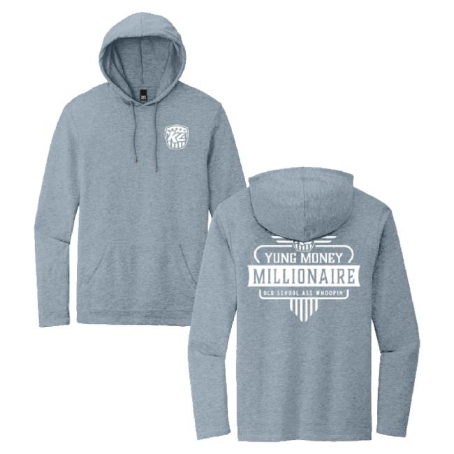 Original Yung Money Millionaire Design- Adult Flint Blue Heather Lightweight Pullover T-Shirt