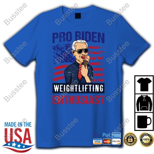 Plaidula Wearing Pro Biden Weightlifting Enthusiast Usa Flag Hooded Sweatshirt