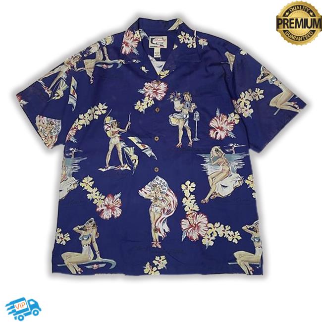 Pinkoi Merch Vintage Bluewater Blue And Purple Graffiti Hawaiian T Shirt