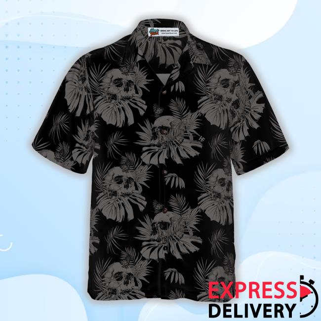 Hyperfavor Merch Seamless Gothic Skull With Butterfly Goth Men Hawaiian Tank Top