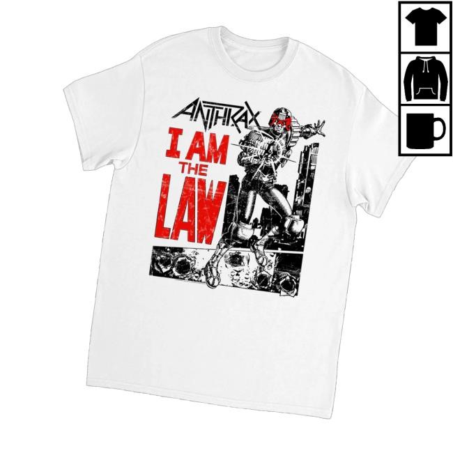 Anthrax Merch I Am The Law Hoodie Sweatshirt