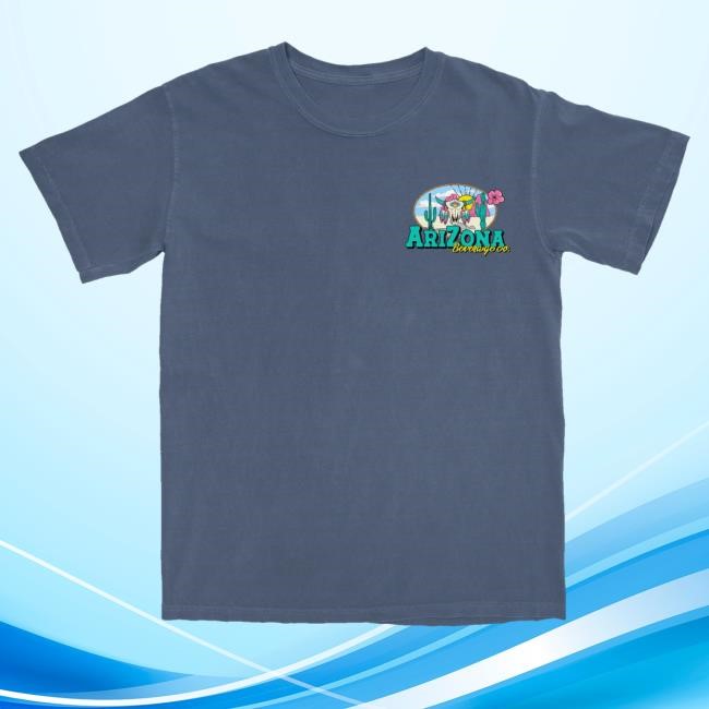 Official Arizona Beverages Merch Navy Cow Skull Cotton Shirts