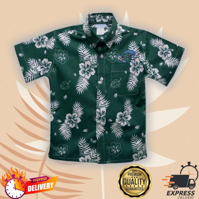 Tulane Green Wave Hunter Green Hawaiian Boys Short Sleeve Button Down Tee Shirt