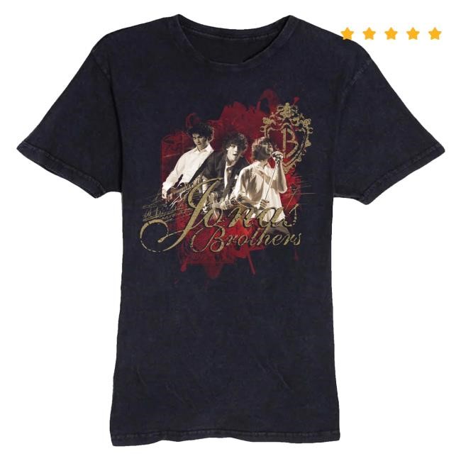 Jonas Brothers Merch Vintage Red Emblem Tour 2008 T-Shirt