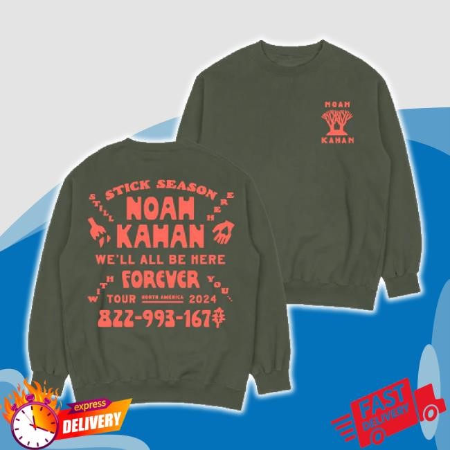 Original 2024 We'll All Be Here Forever Tour T-Shirt Noah Kahan Shop Merch Store