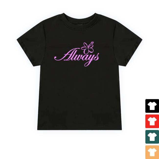 Flower Script Baby Tee Black Crewneck Sweatshirt