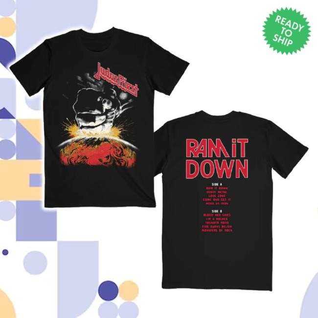 Trending Judas Priest Merch Store Ram It Down Tracklist Hoodie Sweatshirt Shop Judaspriest